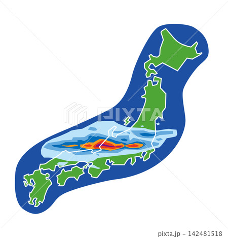 日本列島と線状降水帯 日本列島と線状降水帯 142481518