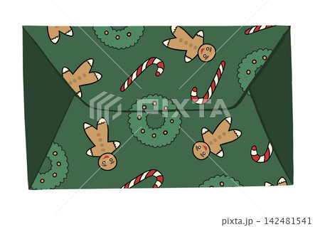 Vector isolated illustration of Christmas holiday correspondence. Vector isolated illustration of Christmas holiday correspondence. 142481541