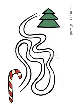 A Christmas task with holiday maze at preschool during the festive season A Christmas task with holiday maze at preschool during the festive season 142481542