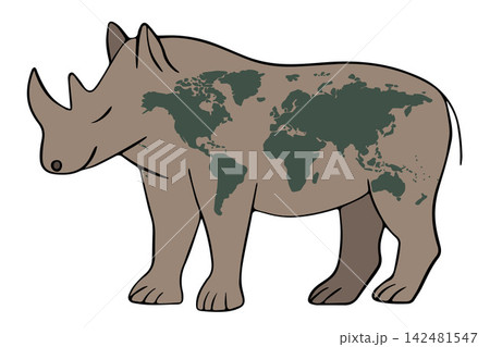 Vector isolated illustration of World Rhino Day. 142481547