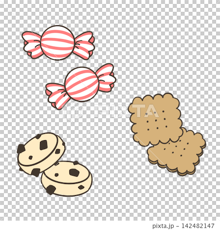 Simple hand-drawn illustrations of sweets Simple hand-drawn illustrations of sweets 142482147