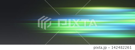 Abstract background with glowing horizontal light lines visualizing technology and data flow Abstract background with glowing horizontal light lines visualizing technology and data flow 142482261