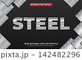 Steel text effect. Steel editable text style effect. Editable text effect 142482296