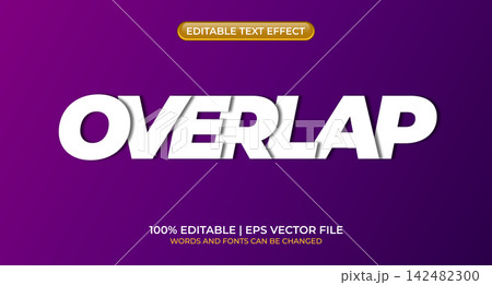 Overlapping text effect. Overlap editable text style effect. Editable text effect. Vector illustration Overlapping text effect. Overlap editable text style effect. Editable text effect. Vector illustration 142482300