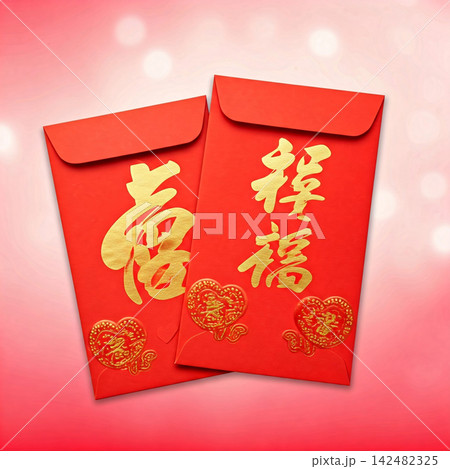 red envelope with a letter 142482325