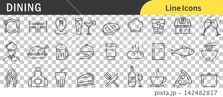 Icon set related to dining Icon set related to dining 142482817