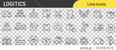 Logistics icon set Logistics icon set 142482819