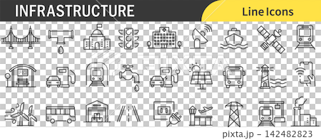 Infrastructure icon set Infrastructure icon set 142482823