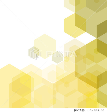 Stylish abstract geometric background with yellow and olive hexagons for your design. eps 10 142483183
