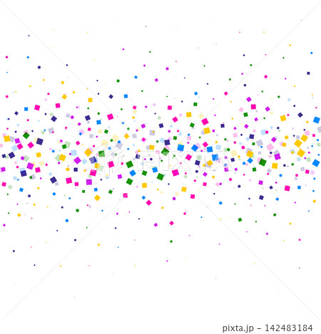 Abstract bright background made of small multicolored squares falling in the center illustration. eps 10 Abstract bright background made of small multicolored squares falling in the center illustration. eps 10 142483184