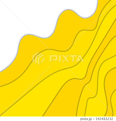 Stylish abstract paper style background with smooth yellow wavy layers for your design. eps 10 Stylish abstract paper style background with smooth yellow wavy layers for your design. eps 10 142483232
