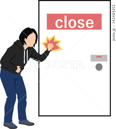 トイレに行く女性のイラスト トイレに行く女性のイラスト 142484201