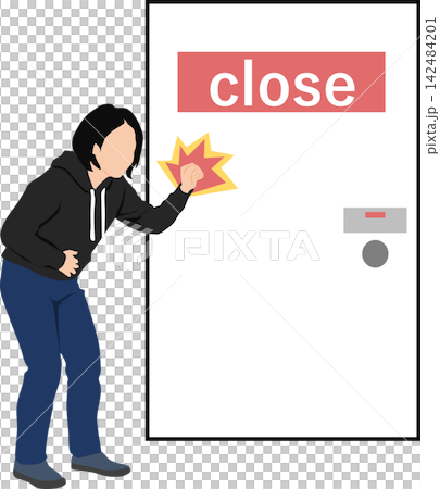 トイレに行く女性のイラスト トイレに行く女性のイラスト 142484201
