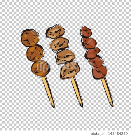 烤雞肉串(Yakitori):肉丸、雞心、雞肝、烤串 烤雞肉串(Yakitori):肉丸、雞心、雞肝、烤串 142484289