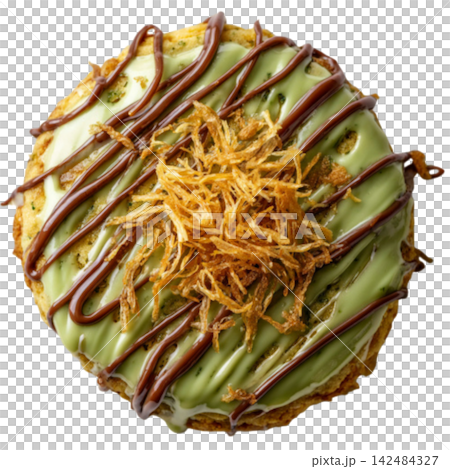 drizzled green glaze golden 142484327