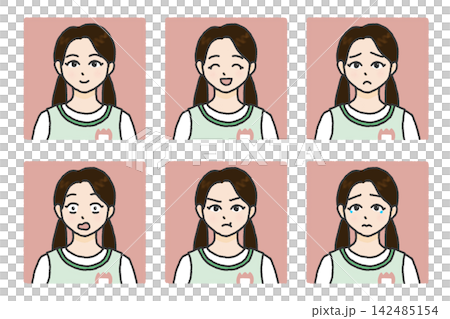 Female childcare worker/kindergarten teacher/teacher icon set Female childcare worker/kindergarten teacher/teacher icon set 142485154