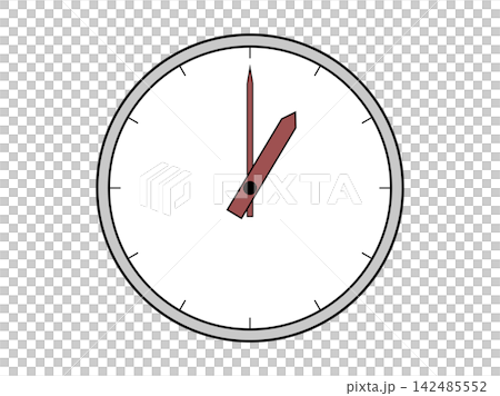 An illustration icon of an analog clock showing 1 o'clock. An illustration icon of an analog clock showing 1 o'clock. 142485552