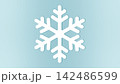 Simple white snowflake icon on blue gradient background, winter and Christmas vector illustration 142486599
