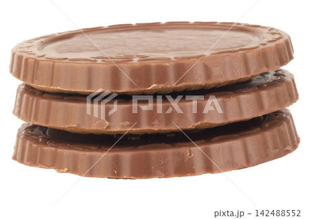 Chocolate Biscuit isolated on white background. 142488552