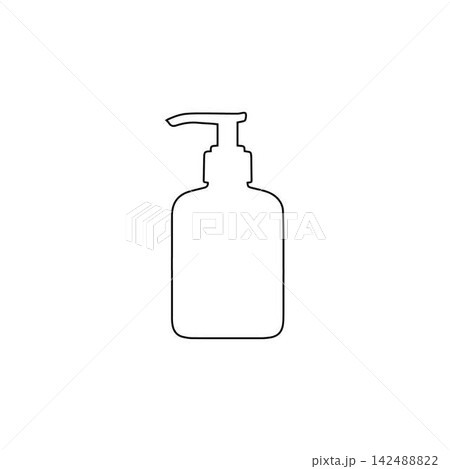 soap dispenser outline bathroom hygiene liquid container isolated on white background soap dispenser outline bathroom hygiene liquid container isolated on white background 142488822