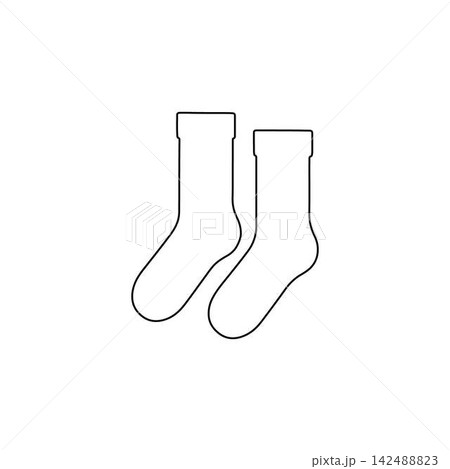 socks outlin eblack clothing accessory for feet on white background 142488823