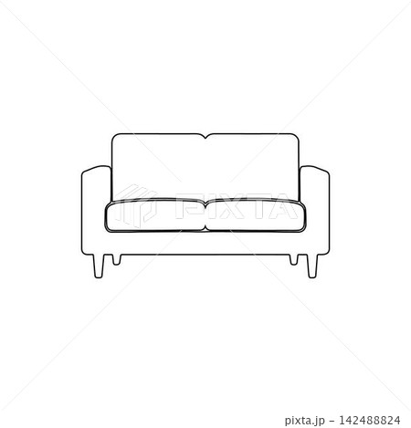 sofa couch outline furniture icon for living room interior design sofa couch outline furniture icon for living room interior design 142488824