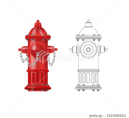 Red Fire Hydrant Emergency Equipment for City Firefighting Red Fire Hydrant Emergency Equipment for City Firefighting 142488920