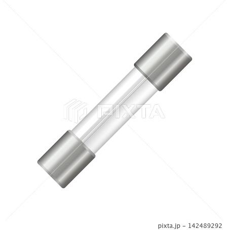 Electric Safety fuse breaker vector for electrical systems. Modern energy protection device with automatic circuit control. Vector illustration of power distribution equipment for home use. 142489292