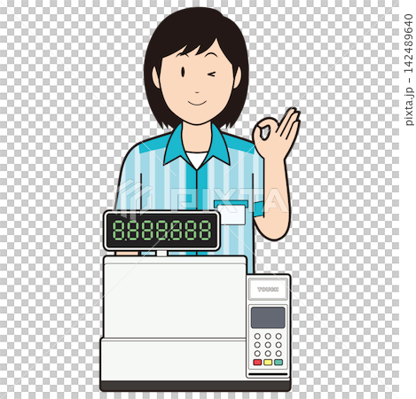 登記和女性便利店員⑦ 142489640