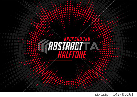 abstract halftone circular lines red black pattern background abstract halftone circular lines red black pattern background 142490261