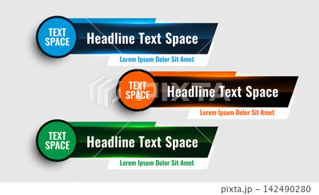 three modern lower third banners template design three modern lower third banners template design 142490280
