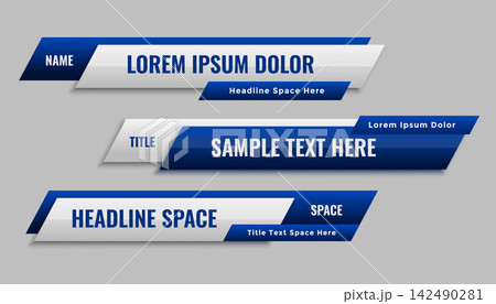 stylish blue geometric lower third banner template design 142490281