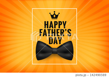 happy fathers day wishes card with realistic bow 142490389