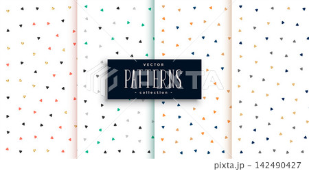 cute small triangles pattern on white background set 142490427