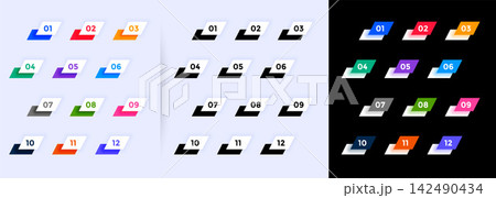 modern geometric bullet points numbers from one to twelve 142490434