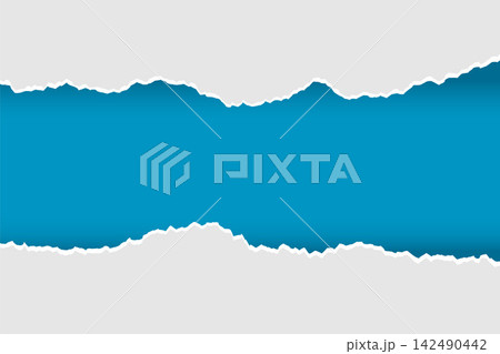 realistic torn ripped paper in blue and gray color realistic torn ripped paper in blue and gray color 142490442