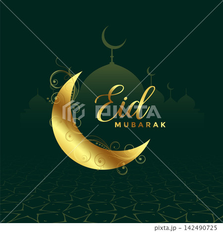 eid mubarak festival golden greeting background design eid mubarak festival golden greeting background design 142490725