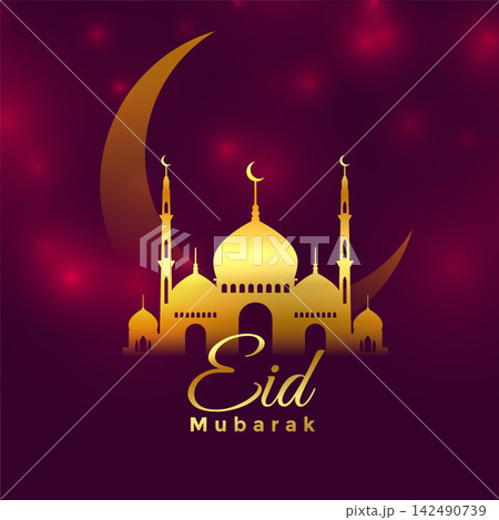 shiny purple eid mubarak festival greeting background shiny purple eid mubarak festival greeting background 142490739