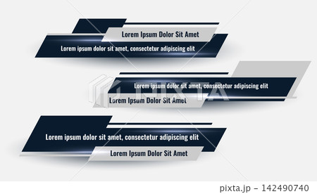 three geometric lower third banners set design three geometric lower third banners set design 142490740