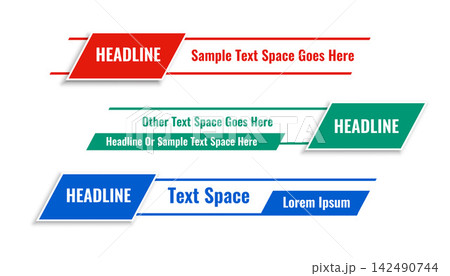 modern geometric lower third banners in three colors modern geometric lower third banners in three colors 142490744