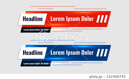 red and blue shiny lower third template banner red and blue shiny lower third template banner 142490745