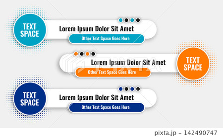 set of three modern lower third banner template set of three modern lower third banner template 142490747