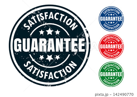 satisfaction guarantee rubber stamp seal design set 142490770