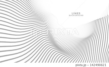 abstract wavy flowing lines in perspective background abstract wavy flowing lines in perspective background 142490821