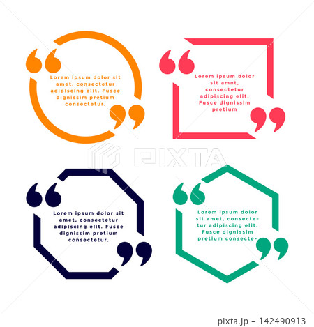geometric line style quote template in four colors geometric line style quote template in four colors 142490913