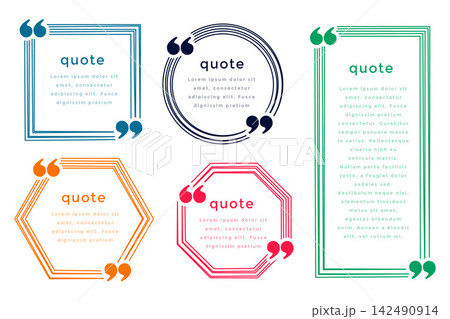 five line style quotation boxes template design 142490914