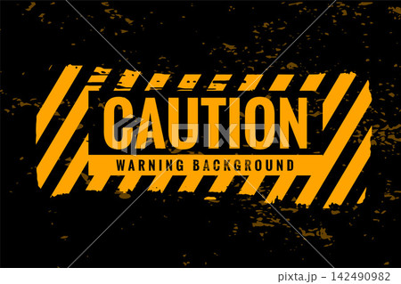 caution warning background with yellow and black stripes 142490982