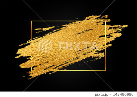 golden foil grunge texture frame background design 142490986