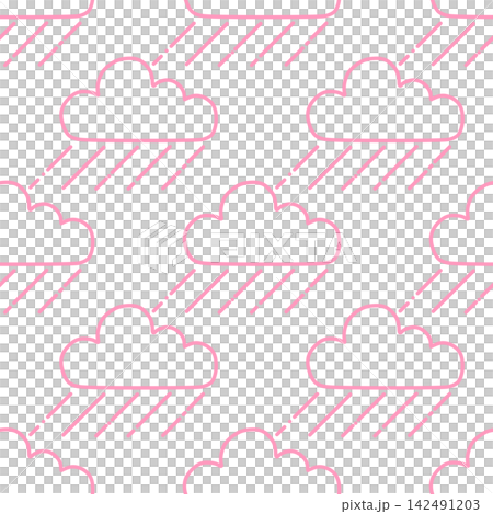 無縫雨雲圖案,粉紅色 無縫雨雲圖案,粉紅色 142491203