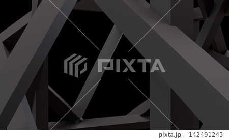Abstract Dark Geometric Beams in a Dramatic 3D Background Abstract Dark Geometric Beams in a Dramatic 3D Background 142491243